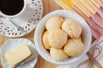 Brazilian snack pao de queijo (cheese bread)