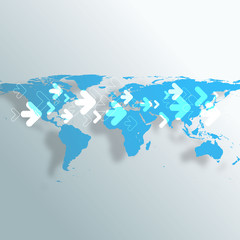 World Map with Arrows. Business Background