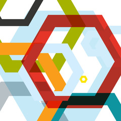 Vector background of large colored hexagons eps