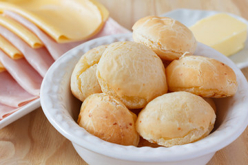 Brazilian snack pao de queijo (cheese bread)