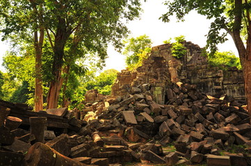 Ruins of Beng Mealea Temple in Cambodia