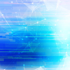 Abstract polygonal blue low poly bright background with