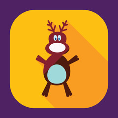 Flat modern design with shadow Christmas moose
