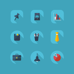 Flat concept, set modern design with shadow