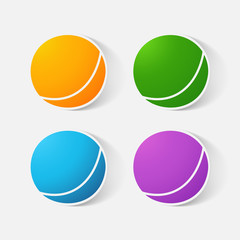 Paper clipped sticker: children's ball