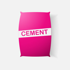 Paper clipped sticker bag of cement