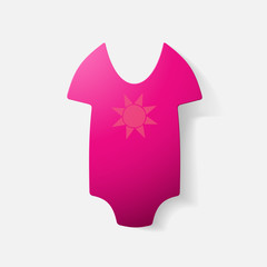 Paper clipped sticker: baby bodysuit