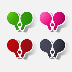 Paper clipped sticker: table tennis rackets