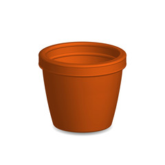 Illustration of flower pot,vector isolated on white background
