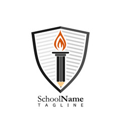 School education logo icon vector