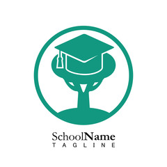 Obraz premium School education logo icon vector