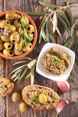 green olive and tapenade