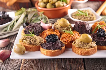 Foto op Canvas buffet food,canape with tapenade © M.studio