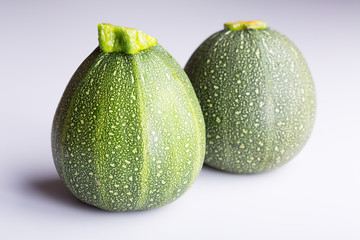 Zucchini on white background, closeup