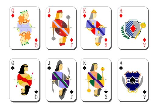 beautiful and original set of designer playing cards.