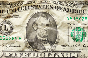 Five Dollars. Lincoln