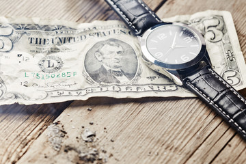 Dollar with clock