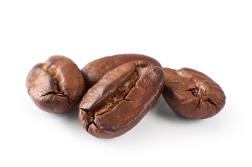 Coffee beans isolated on white background