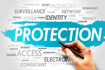 PROTECTION word cloud, business concept
