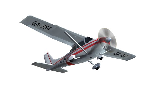 Fototapeta most popular single propeller light aircraft isolated