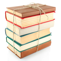 Stack of books isolated on white