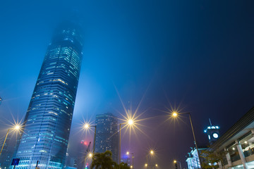 Hong Kong Business District at Night
