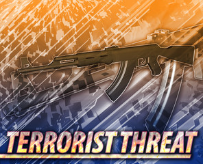 Terrorist threat Abstract concept digital illustration