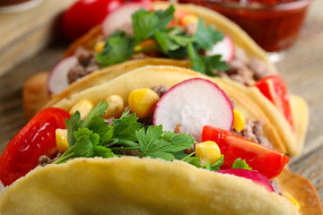 Mexican food Taco, closeup