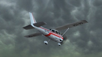 most popular single propeller light aircraft fly in thunder