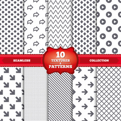 Arrow icons. Next navigation signs symbols.