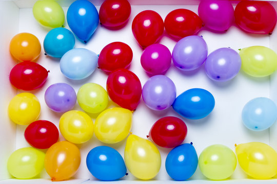 Colored baloons in the box