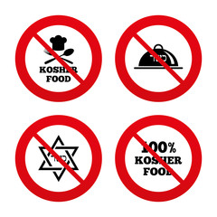 Kosher food product icons. Natural meal symbol.