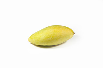 yellow mangos on white background