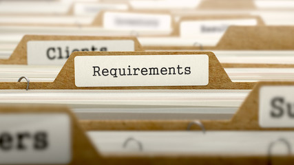 Requirements Concept with Word on Folder. - obrazy, fototapety, plakaty