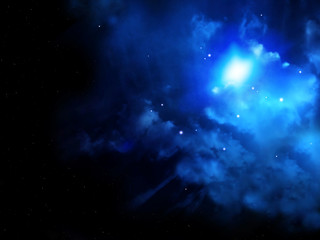 Beautiful space scene with stars and nebula