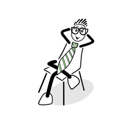 Cute cartoon sitting in chair