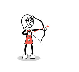 Cute cartoon shooting an arrow