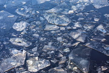 Ice floes in water