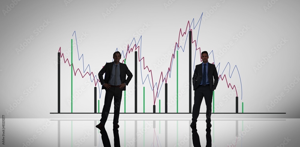 Poster composite image of businessman standing with hands on hips