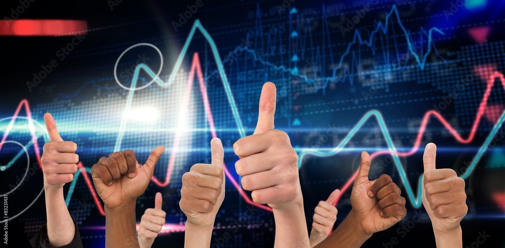 Poster composite image of hands showing thumbs up