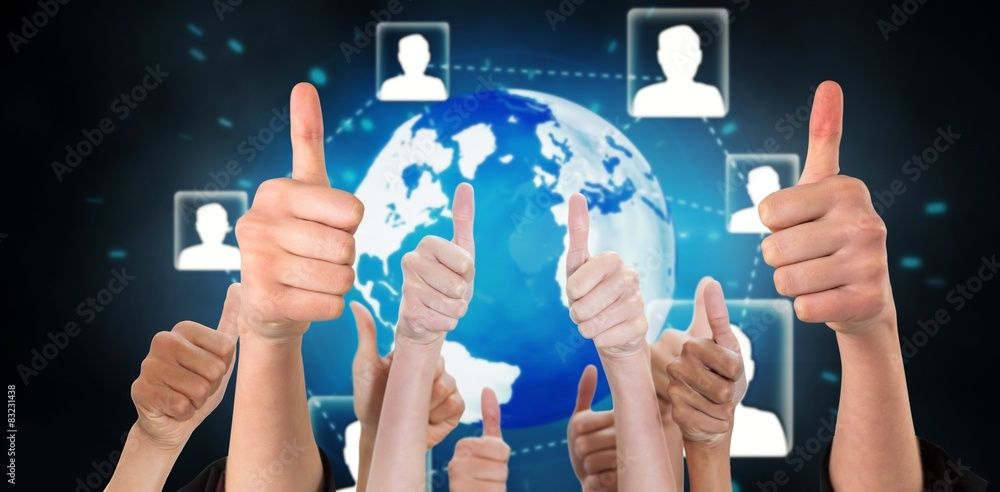 Aufkleber composite image of hands showing thumbs up