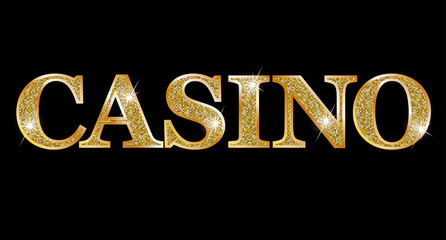 Casino - golden emblem or badge
