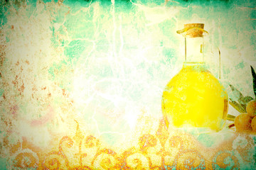 Olive oil antique background