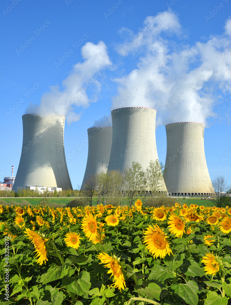 Wall mural nuclear power plant temelin in czech republic europe