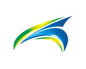 abstract color 3D falcon logo