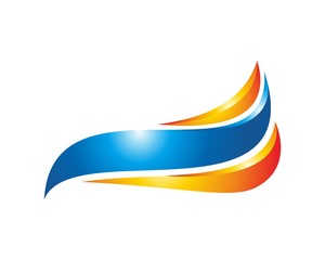 abstract color 3D falcon logo