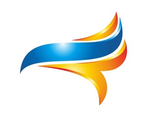 abstract color 3D falcon logo