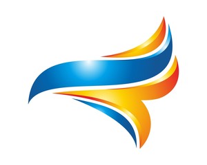 abstract color 3D falcon logo
