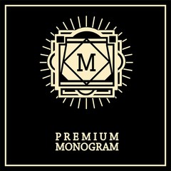 Stylish  graceful monogram ,  Art Nouveau style