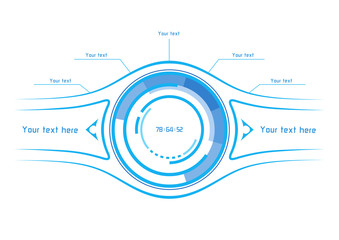 Blue elements on white background